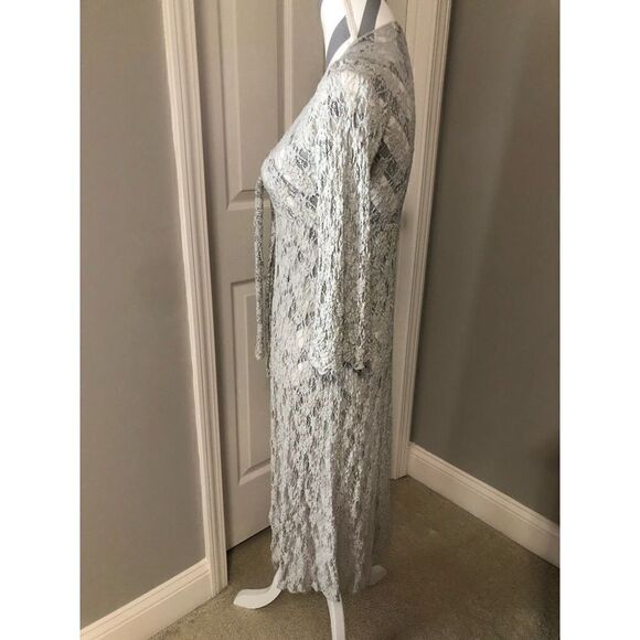 CAbi pale gray long lace duster - Picture 5 of 8
